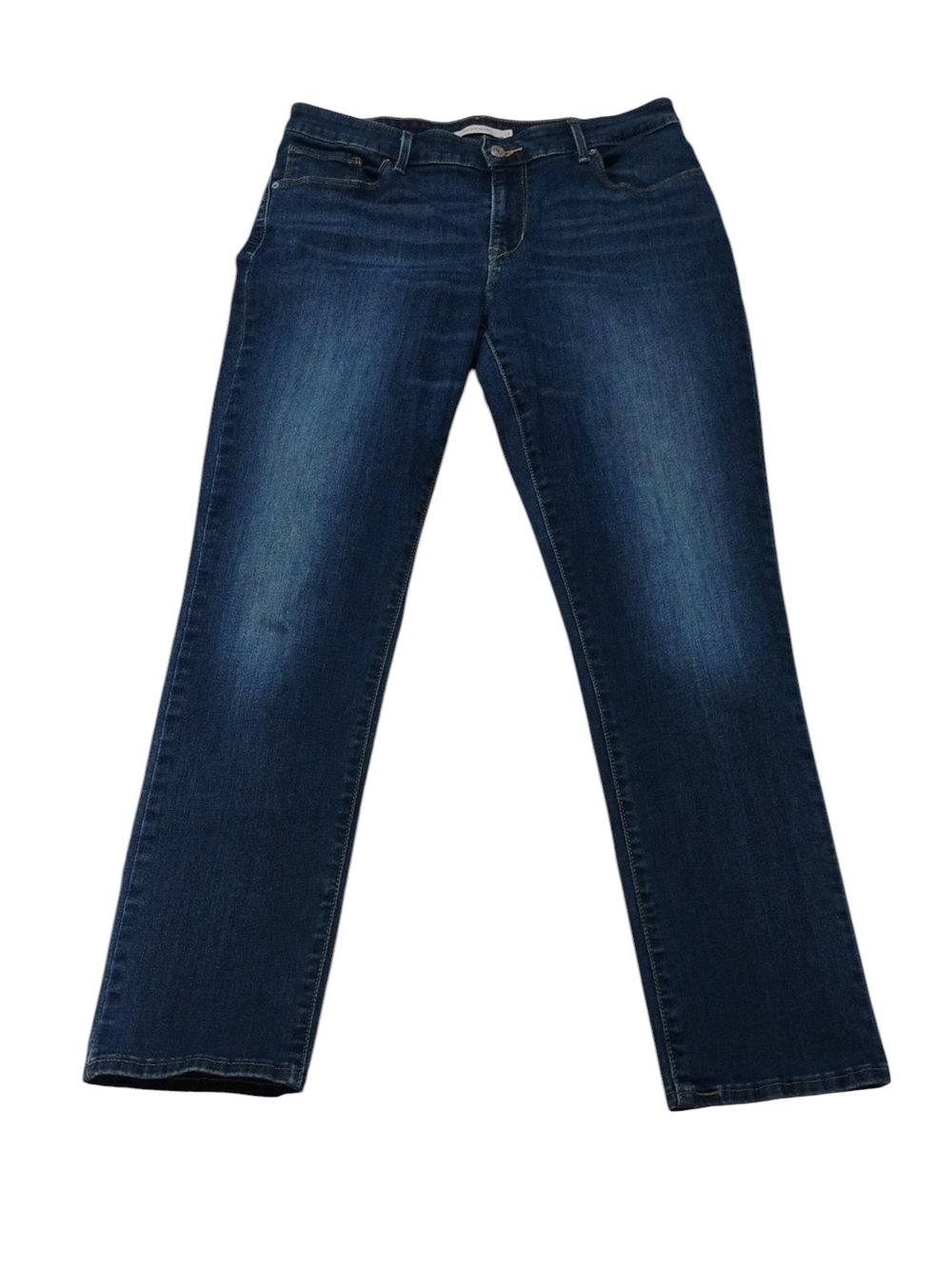 Levi's Women's Mid Rise Skinny Dark Blue Straight Leg Jeans SZ 14